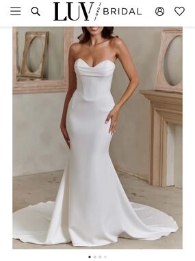 Strapless White Mermaid Wedding Dress